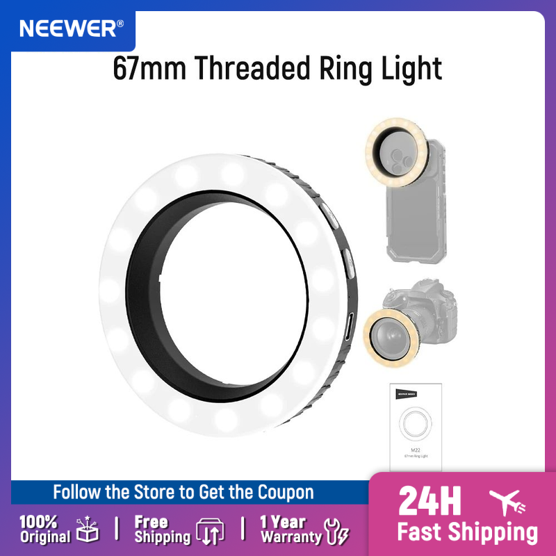NEEWER Basics 67mm Threaded Ri - đánh giá và giá Webcam Ring Light