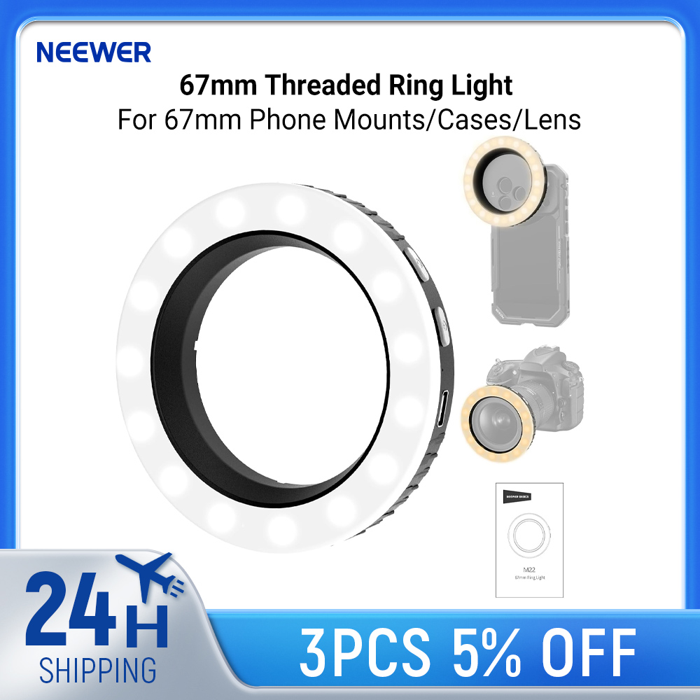NEEWER Basics 67mm Threaded Ri - đánh giá và giá Webcam Ring Light