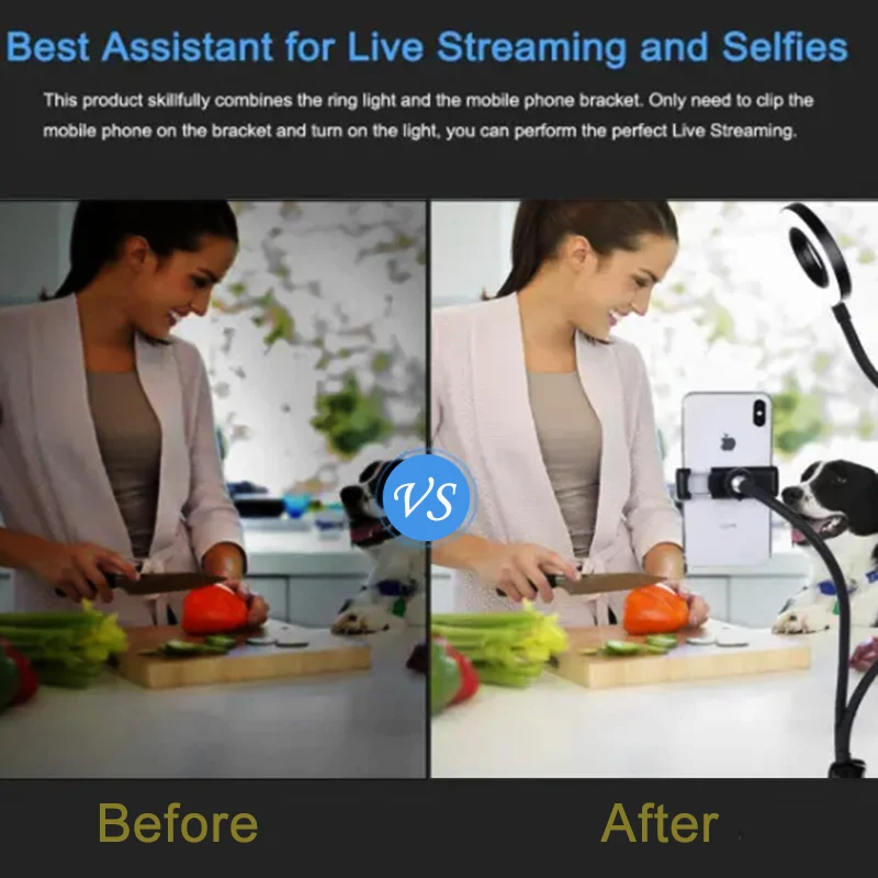 Universal Flexible Mobile Phon - đánh giá và giá Webcam Ring Light