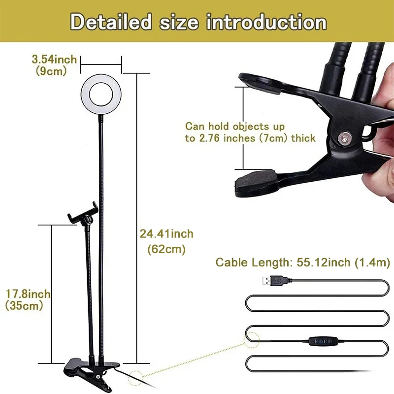 Universal Flexible Mobile Phon - đánh giá và giá Webcam Ring Light